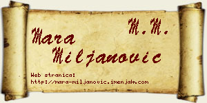 Mara Miljanović vizit kartica